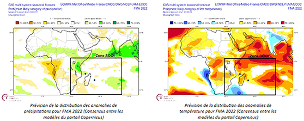 Anomalies de précipitations et de températures