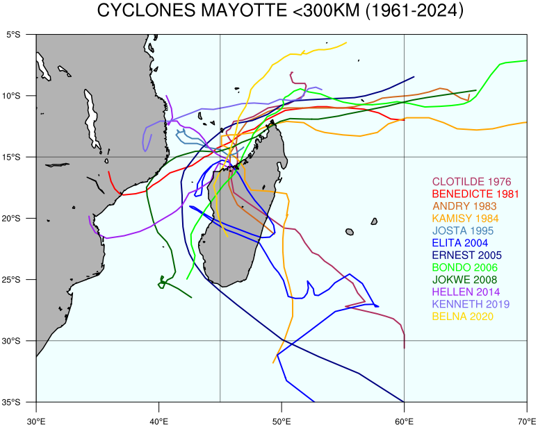 Systèmes tropicaux proches de Mayotte. © Météo-France