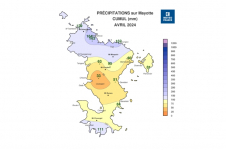 Cumul de précipitations Mayotte - avril 2024