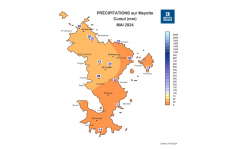 Cumul de précipitations Mayotte - mai 2024