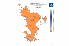 Cumuls de précipitations Mayotte - juin 2024