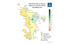 Rapport à la normale - Précipitations Mayotte - Décembre 2022