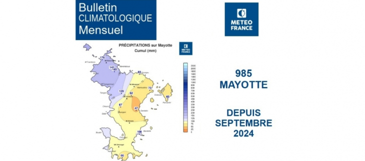 Bulletins climatiques mensuels de Mayotte depuis septembre 2024